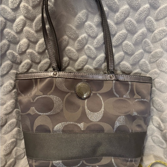Coach Gray and Silver Tote Bag - Picture 1 of 9
